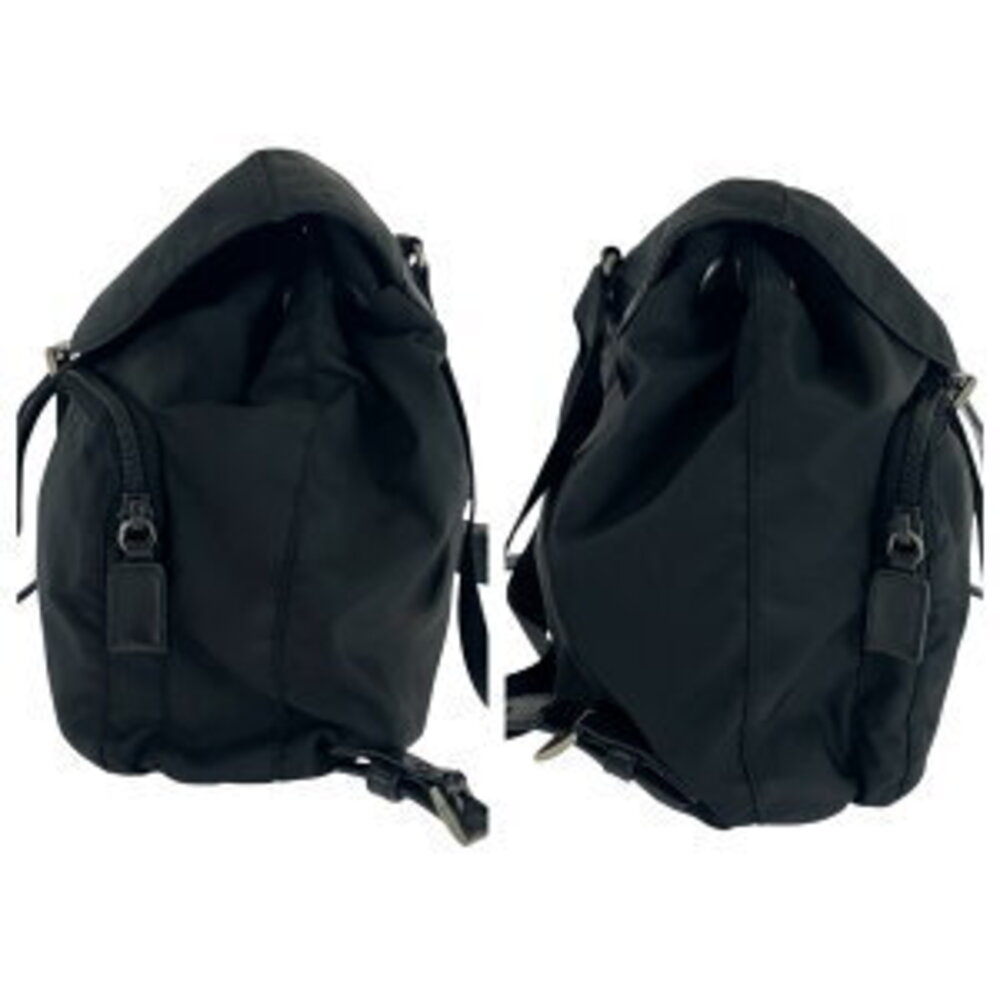 Prada logo backpack black plate triangular Nylon Tessuto - Picture 8 of 10